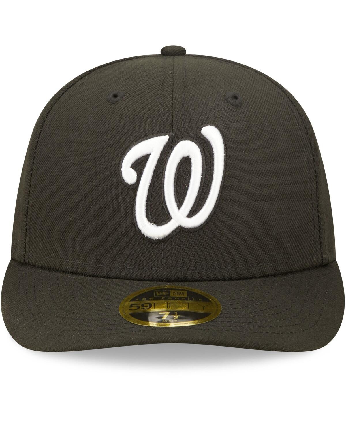 Men's New Era Washington Nationalsand White Low Profile 59FIFTY Fitted Hat - Black, White