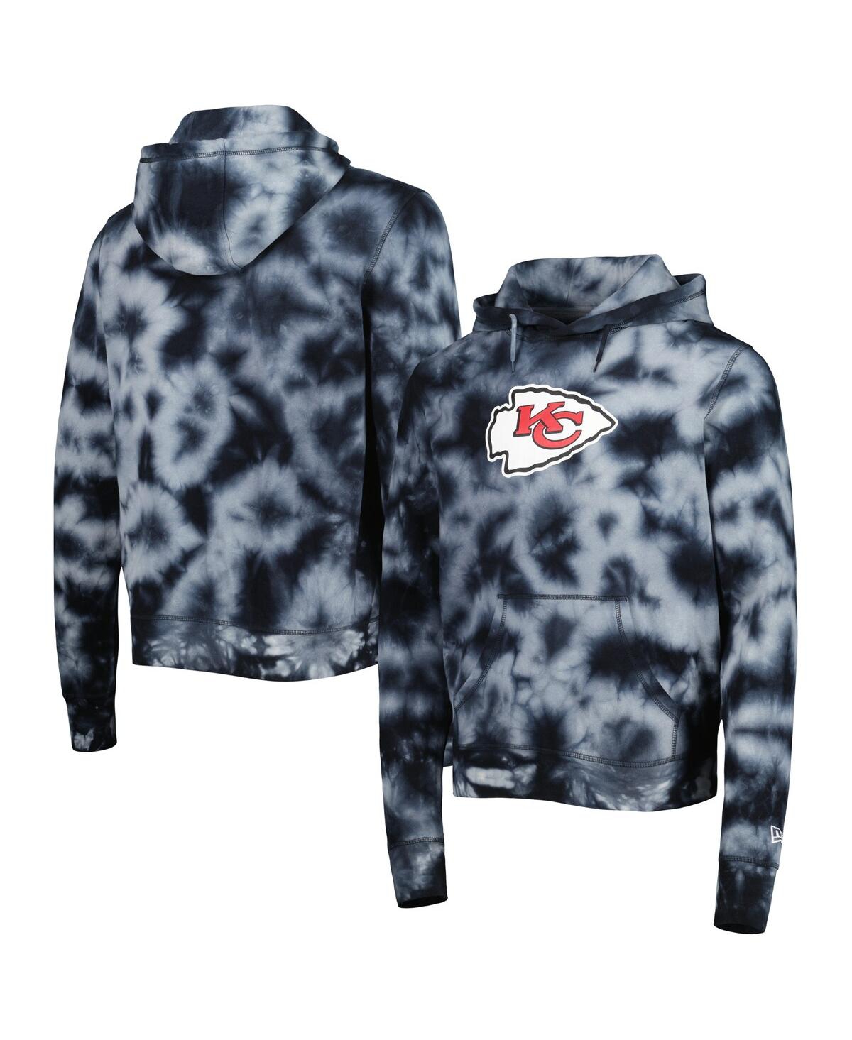 NEW ERA MEN'S NEW ERA BLACK KANSAS CITY CHIEFS TEAM TIE-DYE PULLOVER HOODIE 