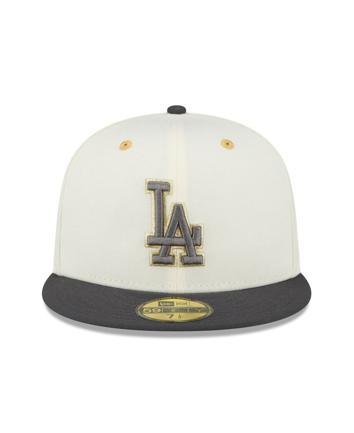 Shop New Era Men's  White, Charcoal Los Angeles Dodgers 1980 Mlb All-star Game Chrome 59fifty Fitted Hat In White,charcoal