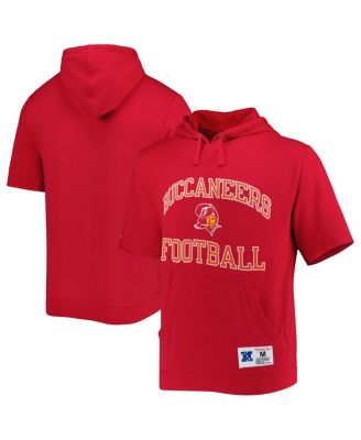 Men's Scarlet Tampa Bay Buccaneers Washed Short Sleeve Pullover Hoodie