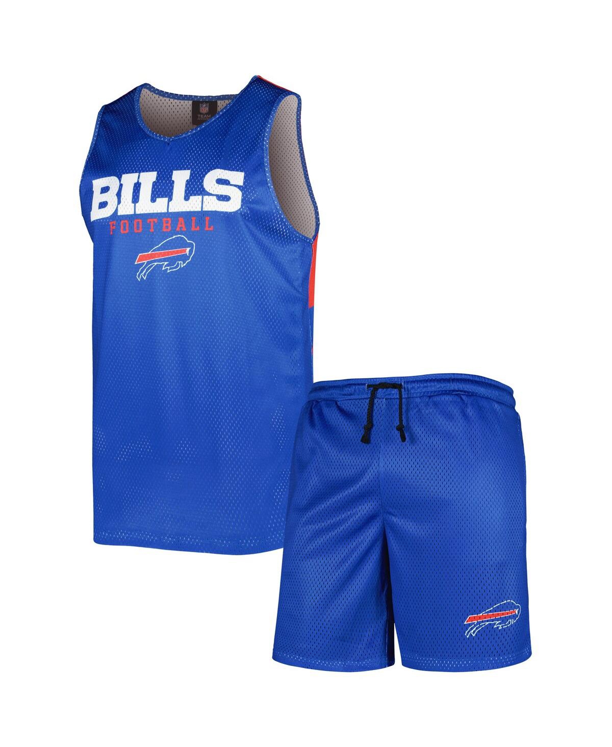 Foco Men's  Royal Buffalo Bills Colorblock Mesh V-neck And Shorts Set