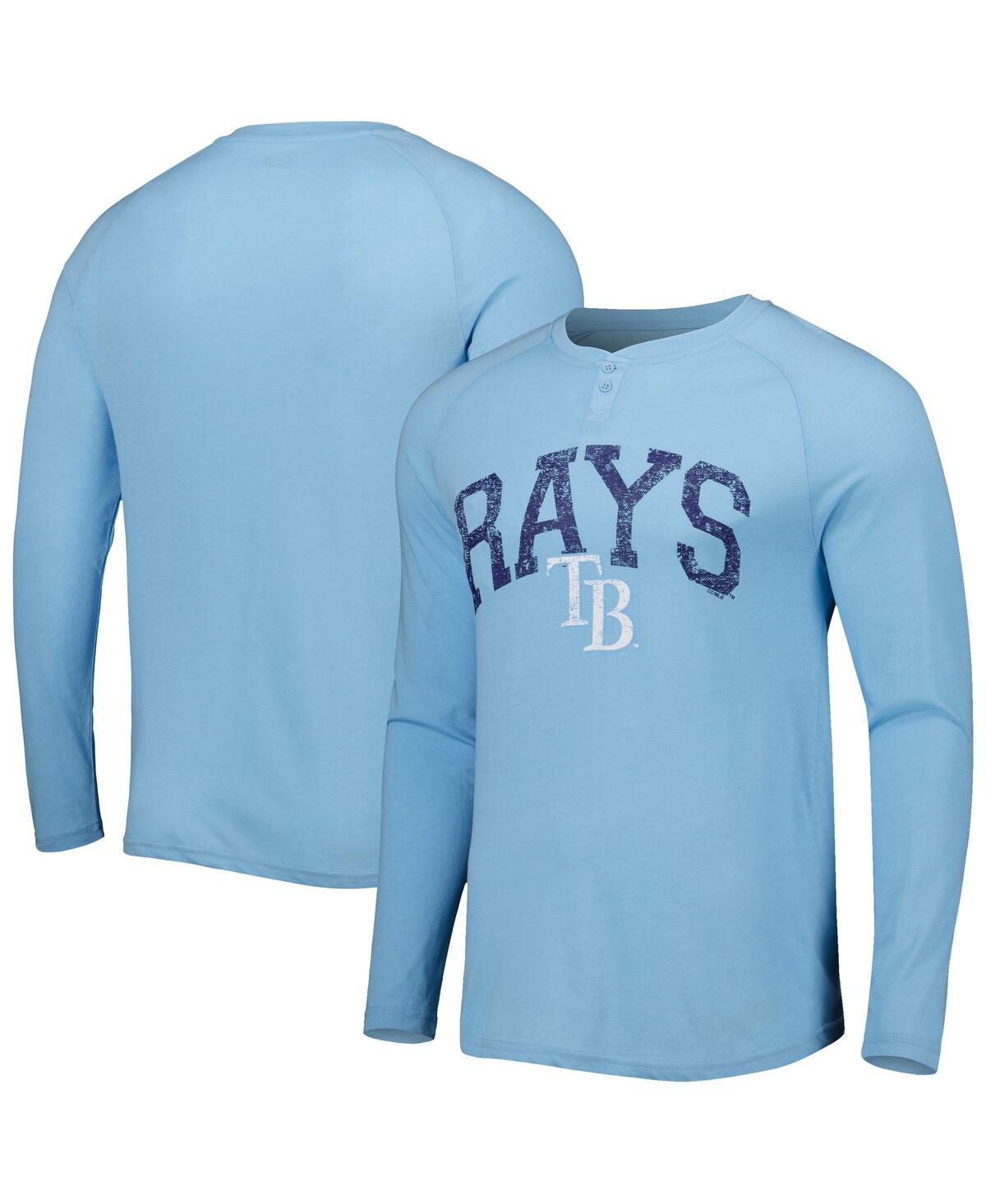 Men's Concepts Sport Light Blue Tampa Bay Rays Inertia Raglan Long Sleeve Henley T-shirt - Light Blue