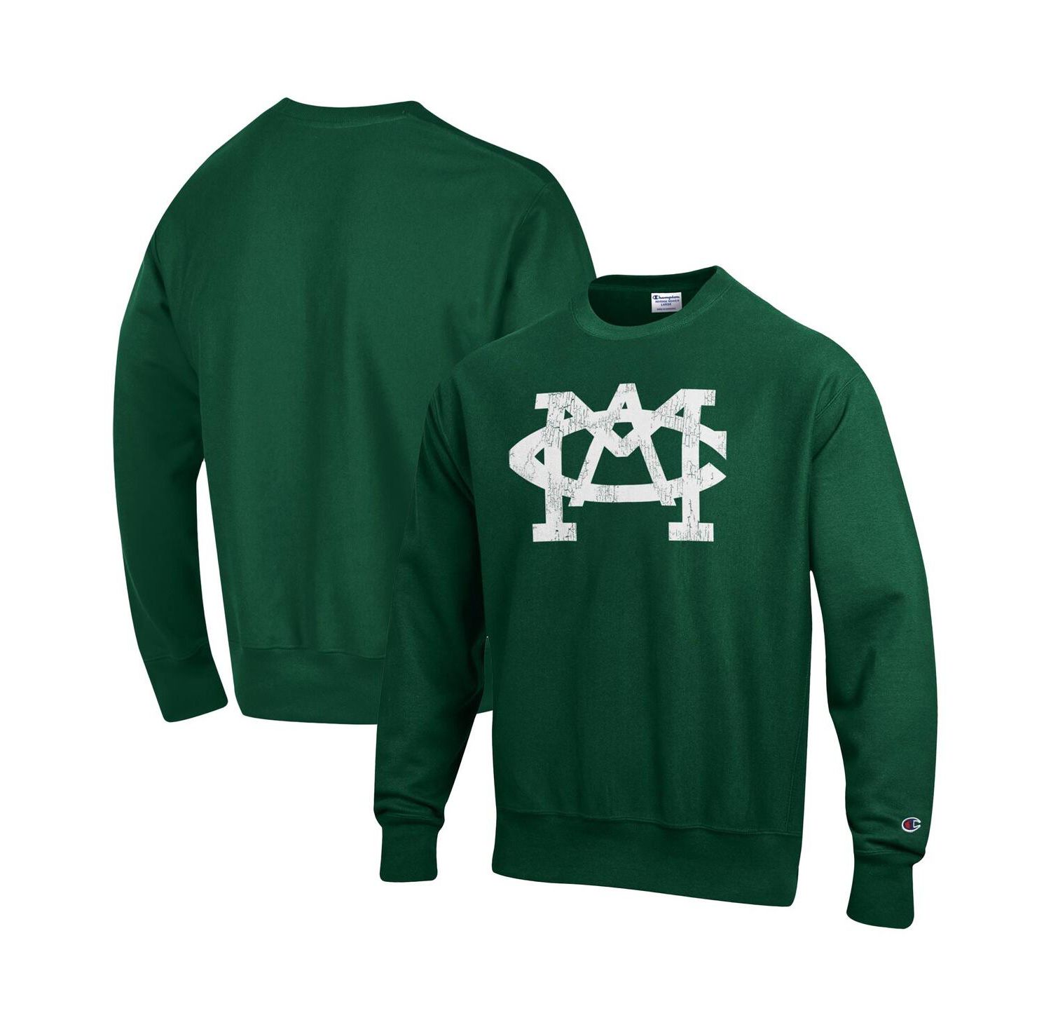 Men's Green Michigan State Spartans Vault Logo Reverse Weave Pullover Sweatshirt