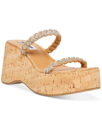 Steve Madden - Women's Danya Rhinestone Braided Band Wedge Sandals