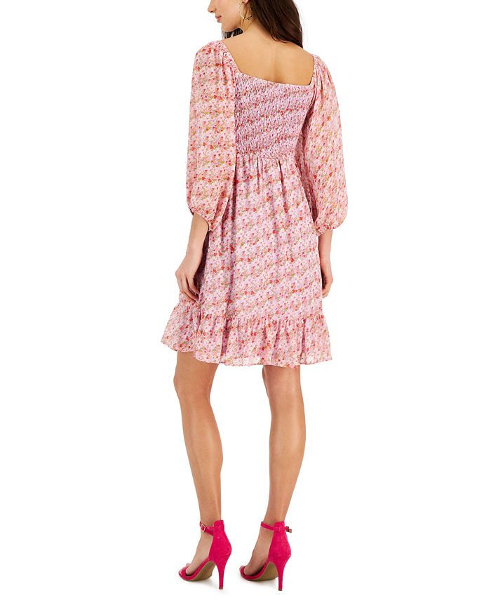 Taylor Petite Keyhole Sweetheart-Neck Floral Dress - Macy's