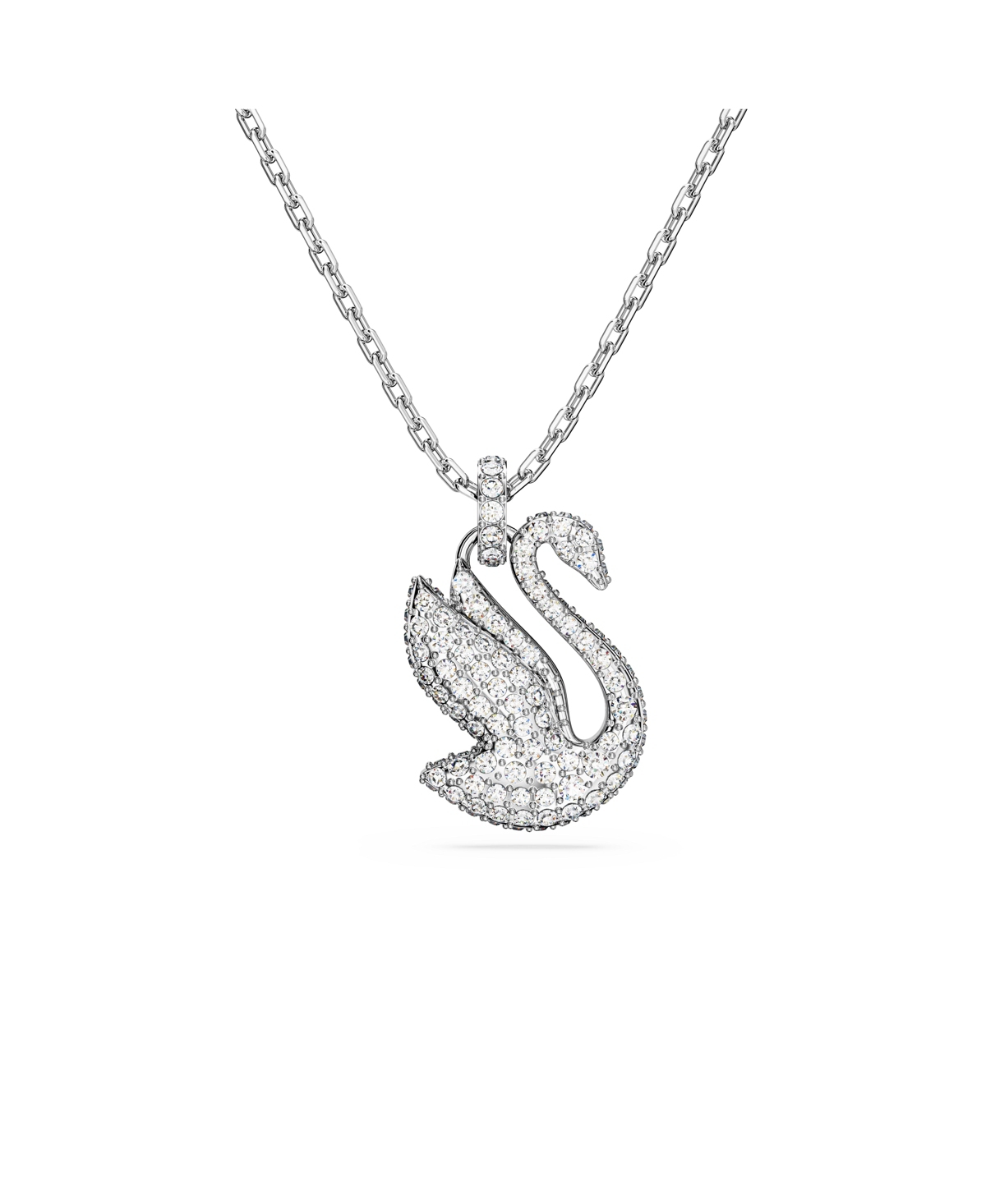 Shop Swarovski Crystal Swan Small Iconic Swan Pendant Necklace In Silver