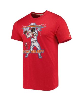 Men's Tom Brady Heathered Red Tampa Bay Buccaneers Nfl Blitz Player Tri-Blend T-shirt