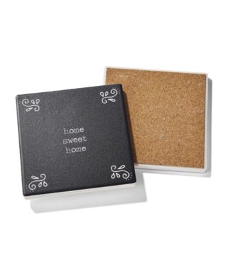 4.25'' D Happy Place Ceramic Coasters Set, 4 Piece