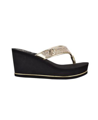 Sarraly Eva Logo Wedge Slip On Flip Sandals