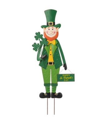 36" H St. Patrick's Metal Leprechaun Yard Stake or Standing Decor or Wall Decor