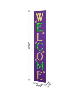 42" H Mardi Gras Welcome Wooden Porch Sign