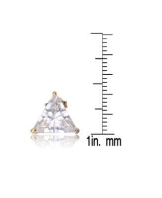 Sterling Silver Cubic Zirconia Medium Triangle Earrings