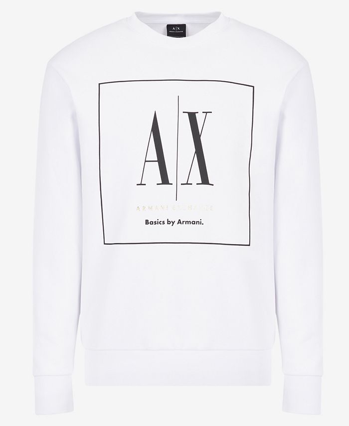 A|X Armani Exchange Men's Basics by Armani Box Logo-Print Sweatshirt &  Reviews - Hoodies & Sweatshirts - Men - Macy's