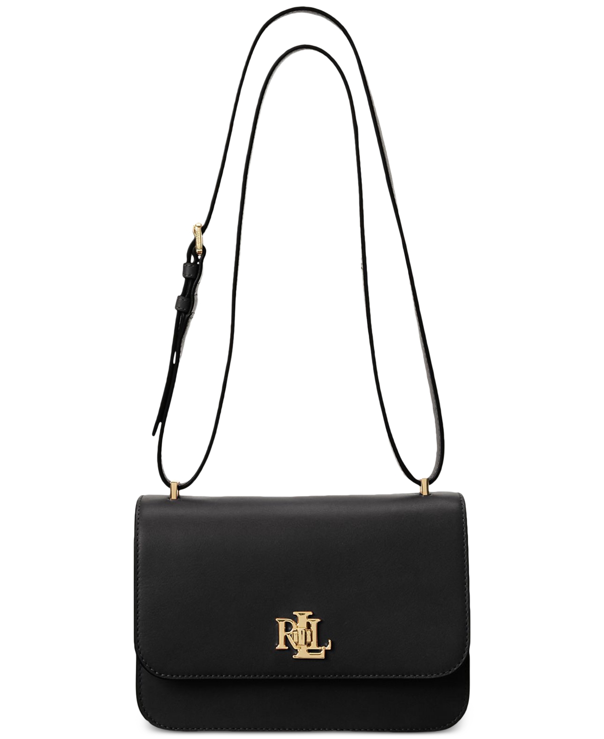 Lauren Ralph Lauren Sophee Small Leather Convertible Bag In Black