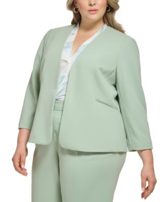 Calvin Klein Plus Size Scuba-Crepe Open-Front Jacket Macy's