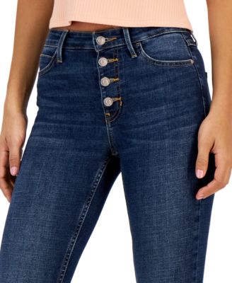 GUESS JEANS Women's High-Rise Button-Fly Skinny Jeans