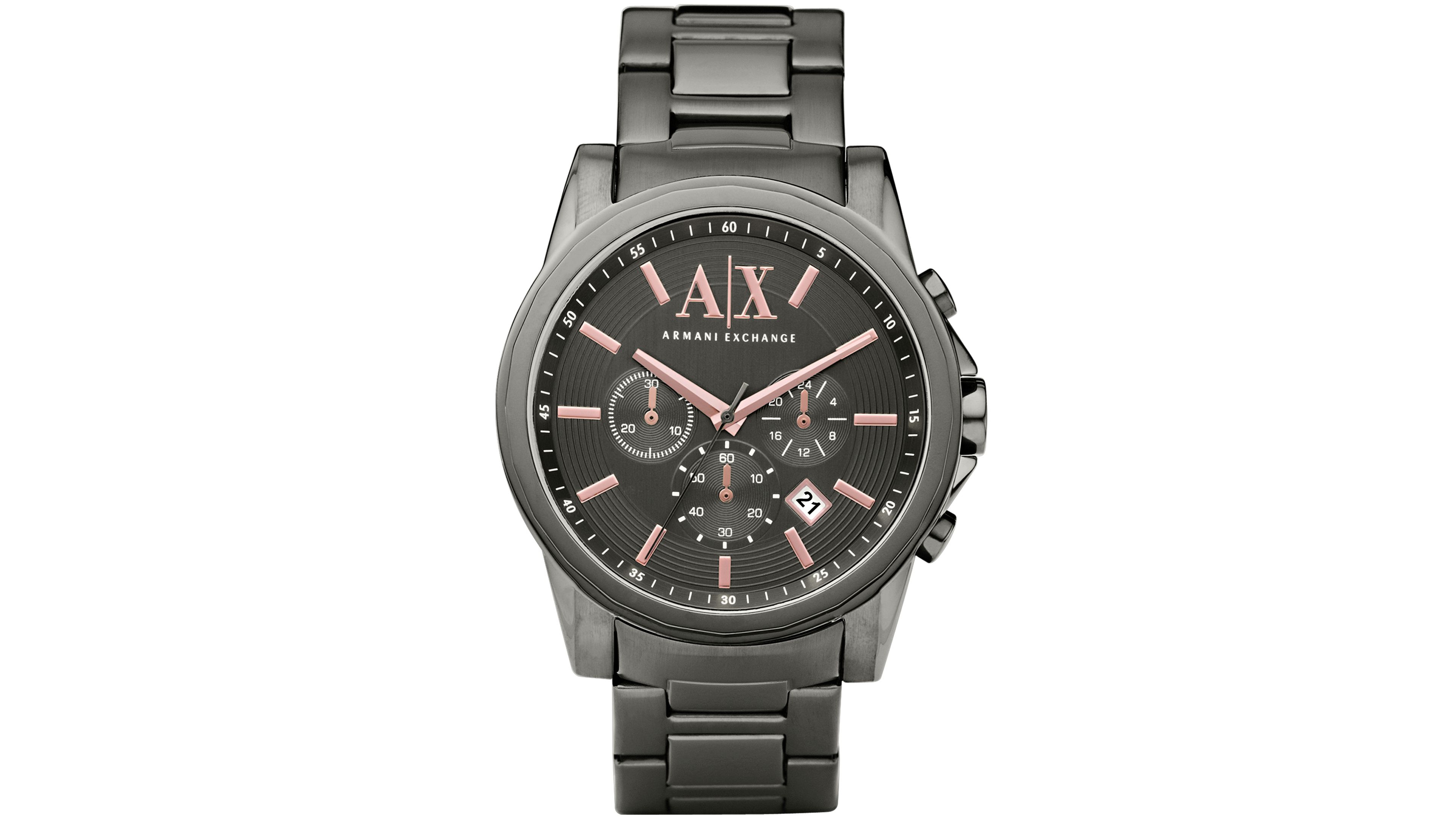 A|X Armani Exchange Men's Chronograph Gunmetal Gray Stainless Steel Bracelet Watch 45mm