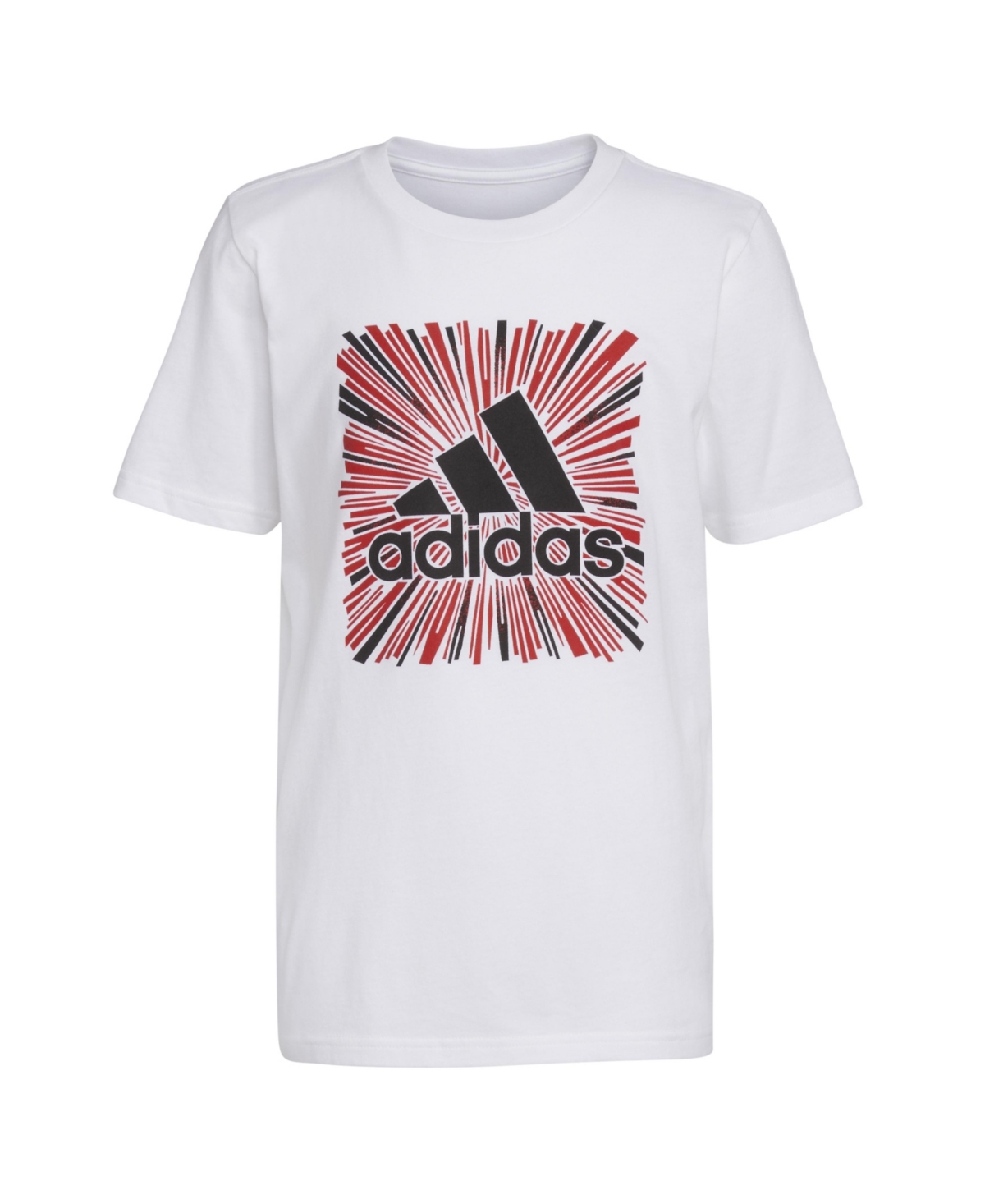 Adidas Originals Adidas Big Boys Short Sleeves Optimist Sport T-shirt In White