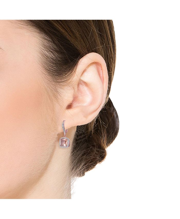 Genevive Sterling Silver 18K Rose Gold Plated Cubic Zirconia