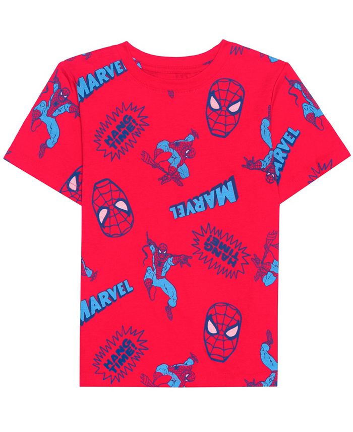 Spider-Man Hybrid Toddler Boys Spiderman All Over Print Short Sleeve T ...