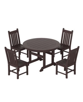 5 Piece Outdoor Patio Dining Set Outdoor Round Table and Chair Set