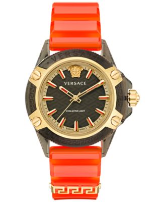 Versace - Men's Swiss Icon Active Orange Silicone Strap Watch 42mm
