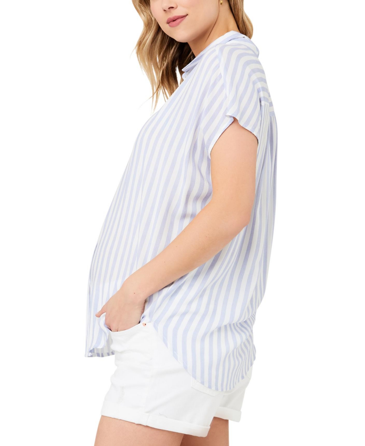 Ripe Maternity Maternity Quinn St Relaxed Shirt -/ white