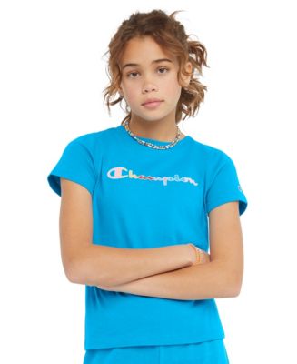 Champion Little Girls Short Sleeve Graphic T-shirt with Script - Macy's