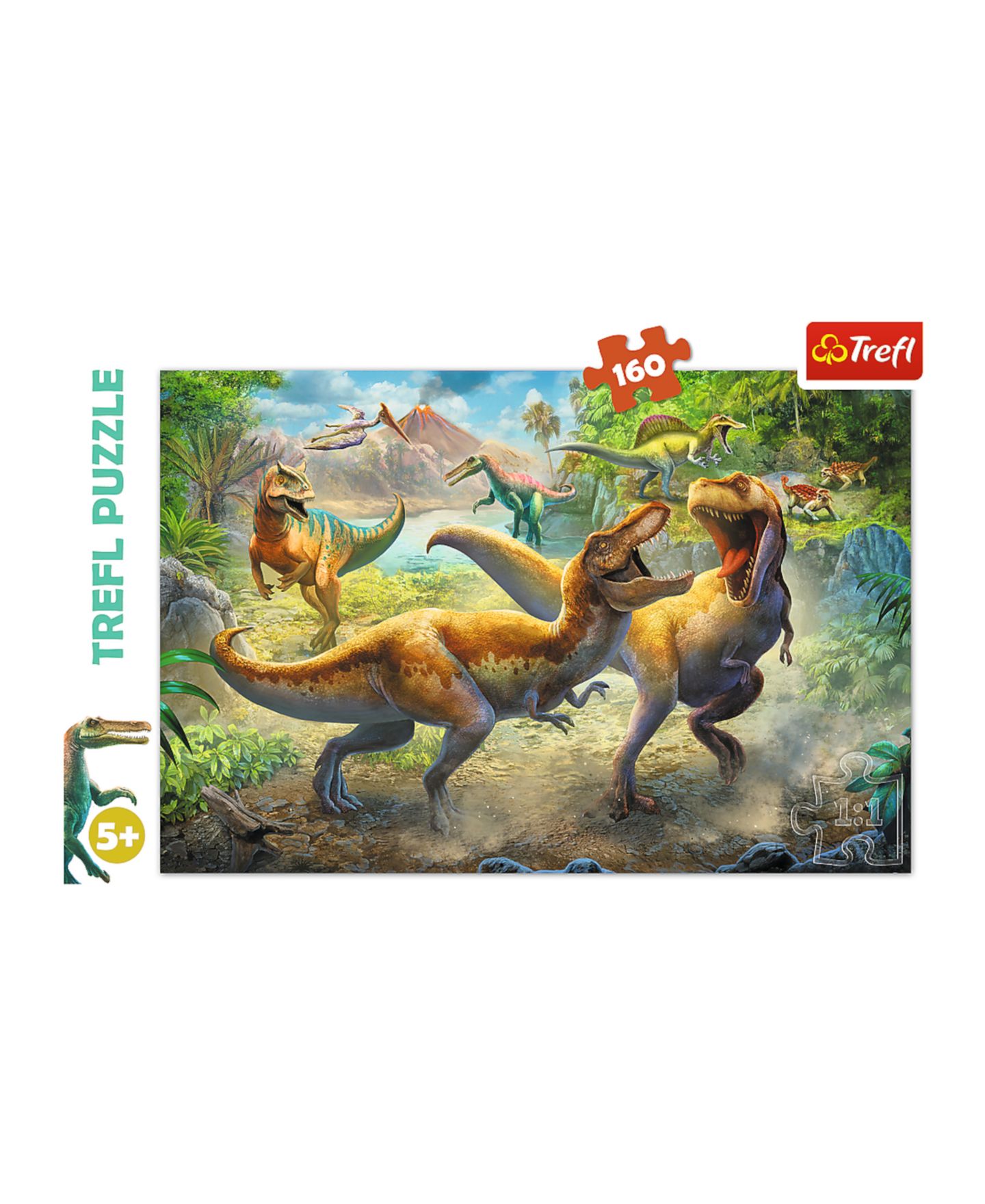 Детский пазл Trefl Fighting Tyrannosaurs 160-Piece Puzzle, Ages 5+, цвет: Разноцветный — фото 3