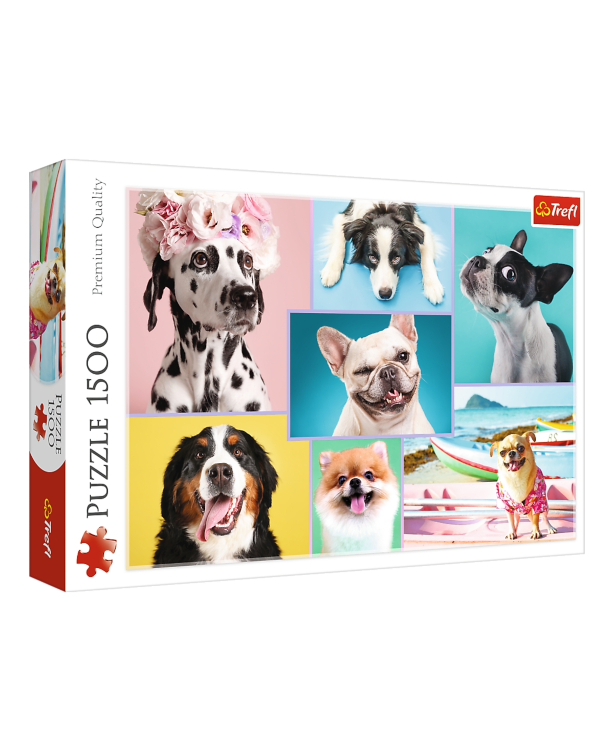 Trefl Red 1500 Piece Puzzle- Cute Dogs In Multi