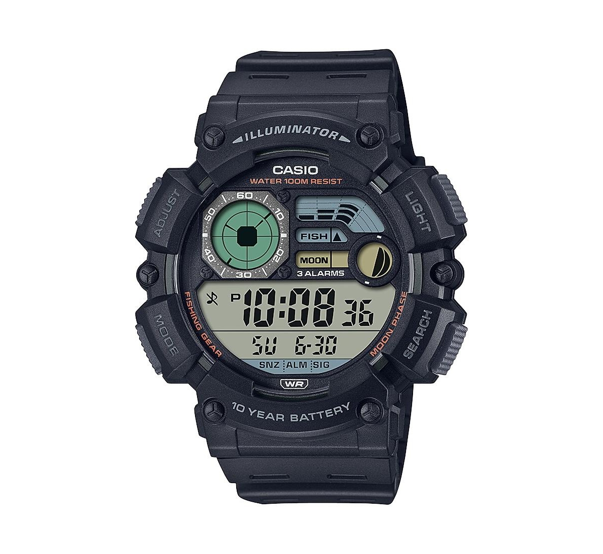 Men's Digital Black Resin Watch 50.1mm, WS1500H-1AV - Black