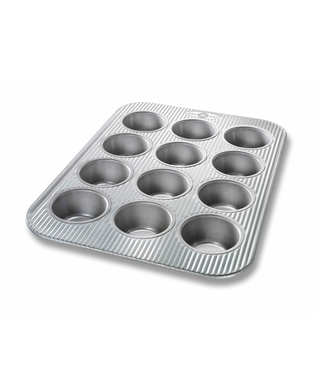 Usa Pan Stainless Steel 12 Cup Muffin Pan In Silver