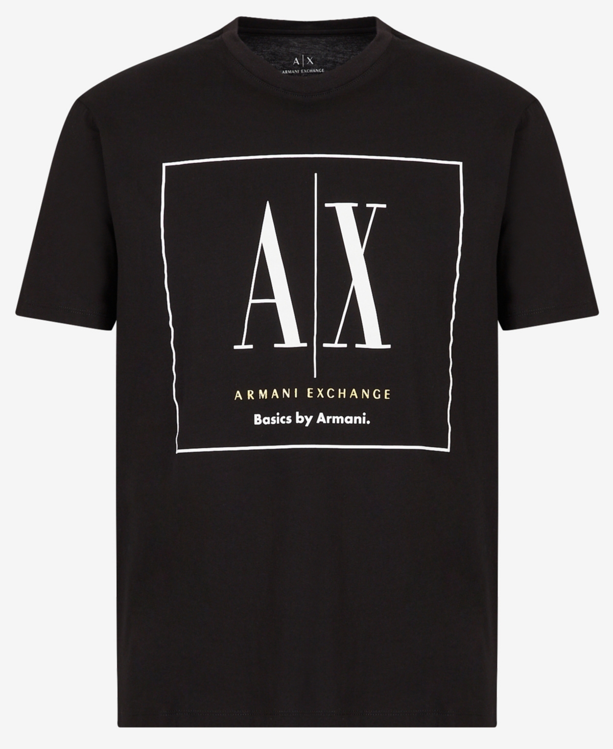 A X Armani Exchange Men's Basics By Armani Box Logo Graphic T-shirt In Black