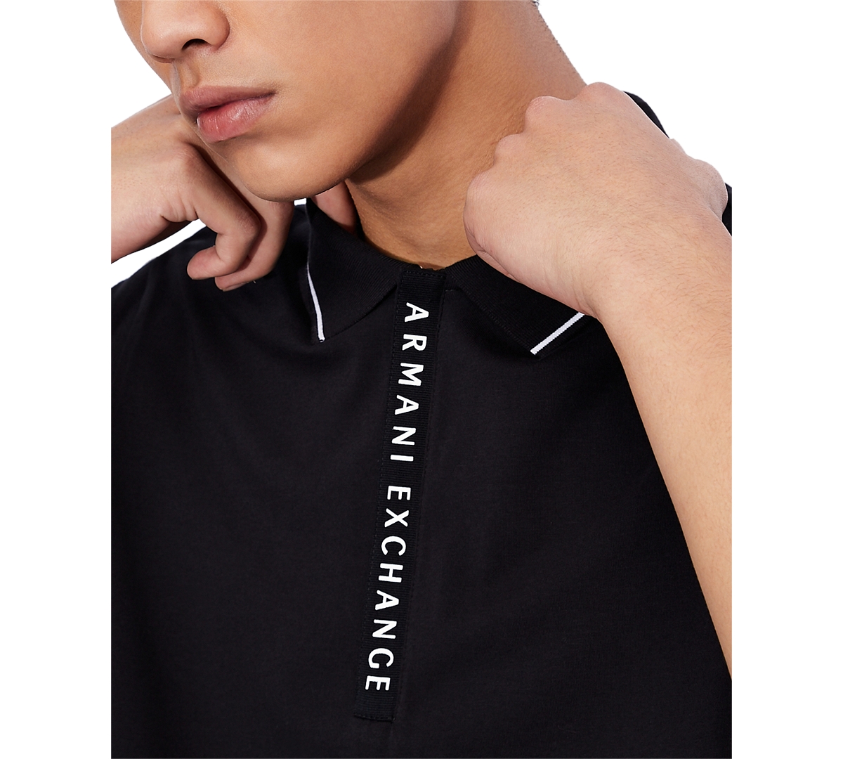 Armani exchange logo placket polo sale