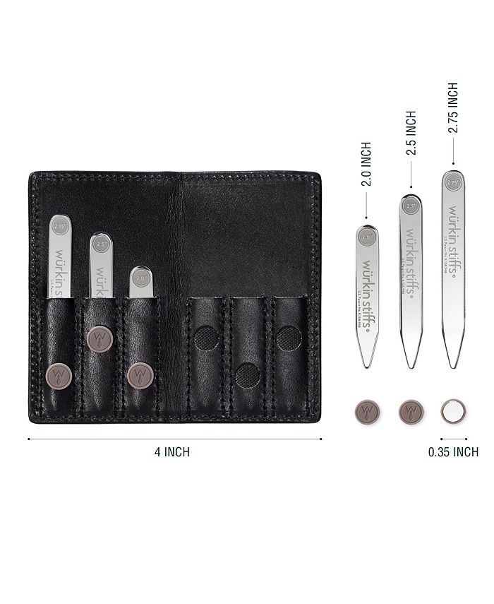 Wurkin Stiffs Black Power Stays Leather Travel Set Collar