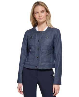 Women's Crewneck Button-Front Jacket