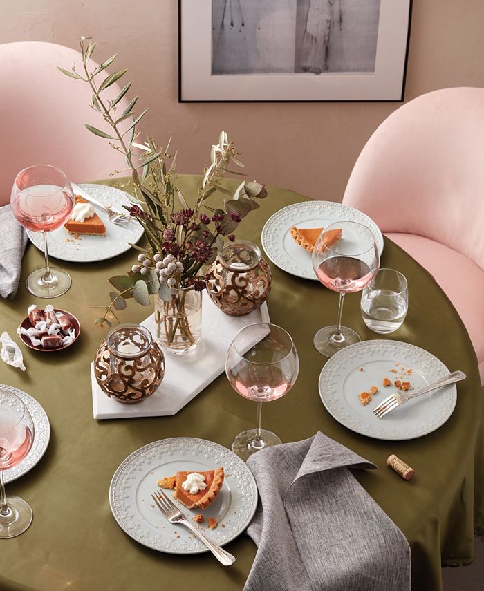 Lenox 885654 Chelse Muse Fleur - Piatto in grès porcellanato, colore: bianco, blu