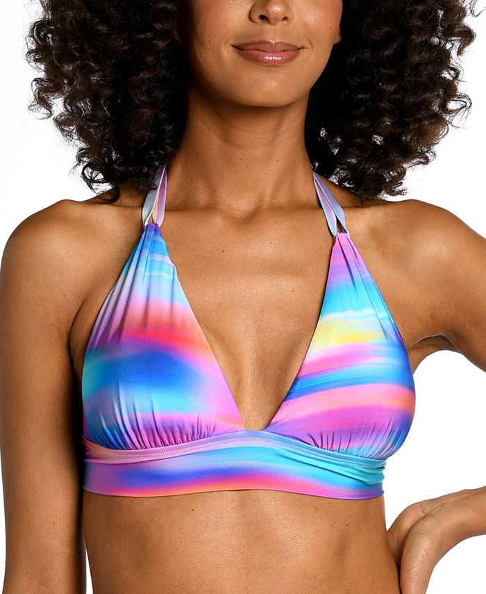 Banded halter top bikini discount