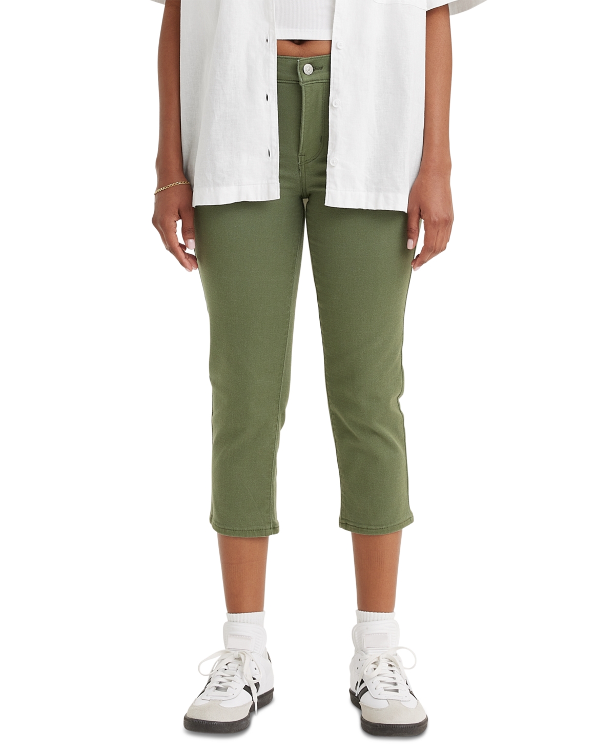 Levi's 311 Shaping Skinny Mid Rise Capri Jeans In Green