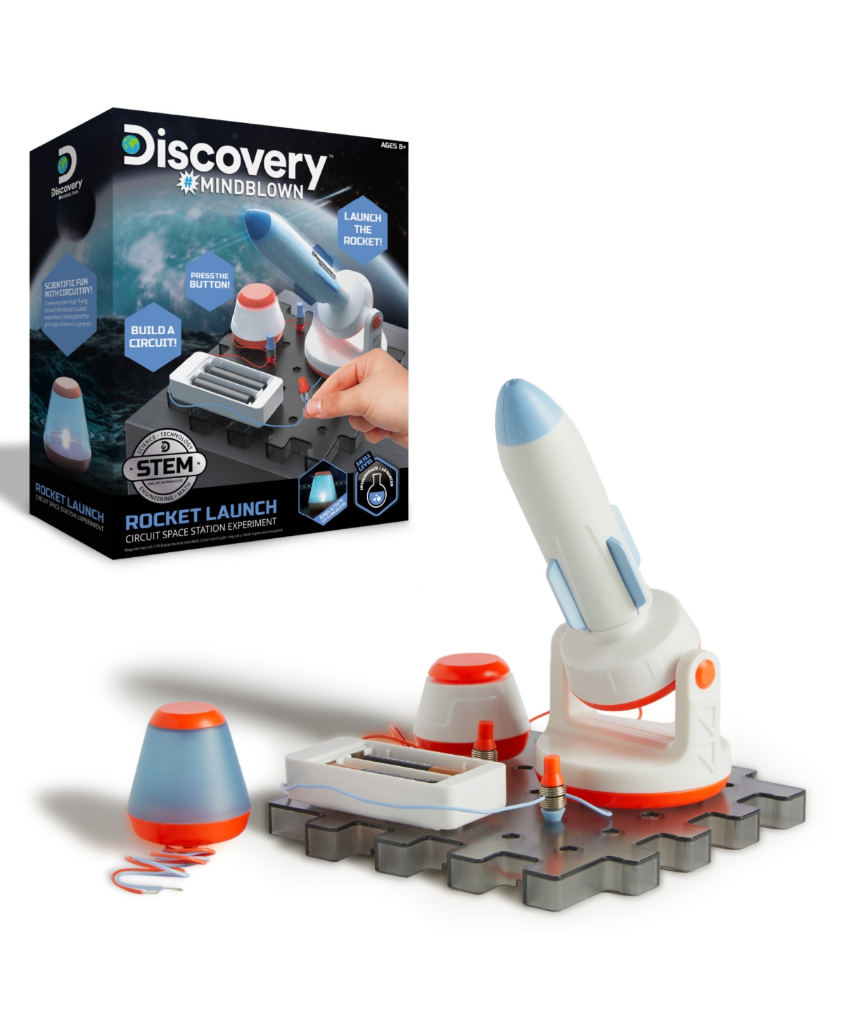 Discovery Mindblown Kids' Rocket Launch Space Station Circuitry 8 Piece Set In Black