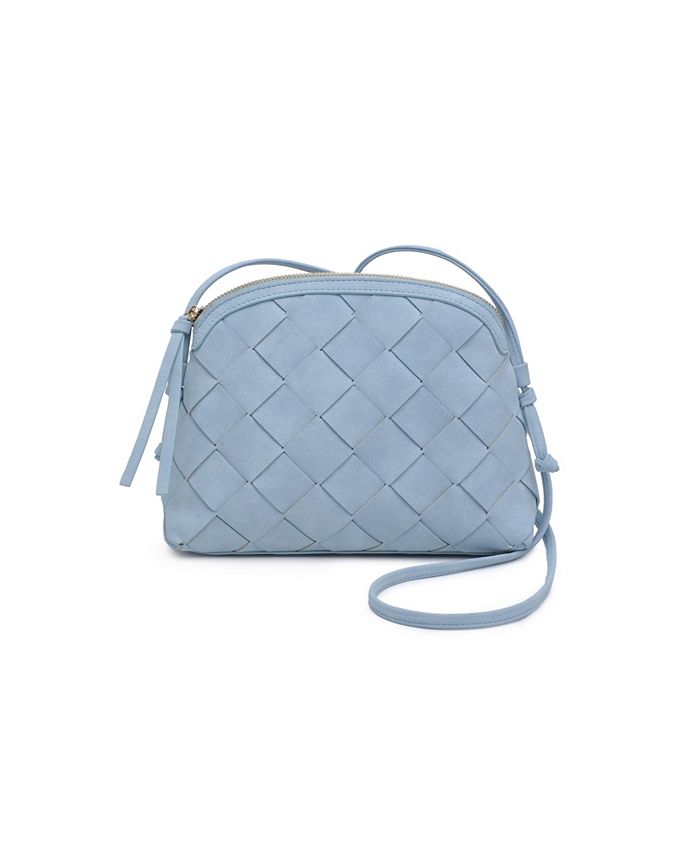 Moda Luxe Handbag Purse with Crossbody Shoulder Strap & 2 Wood Top