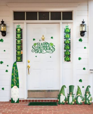 42" H St. Patrick's Wooden Gnome Porch Decor