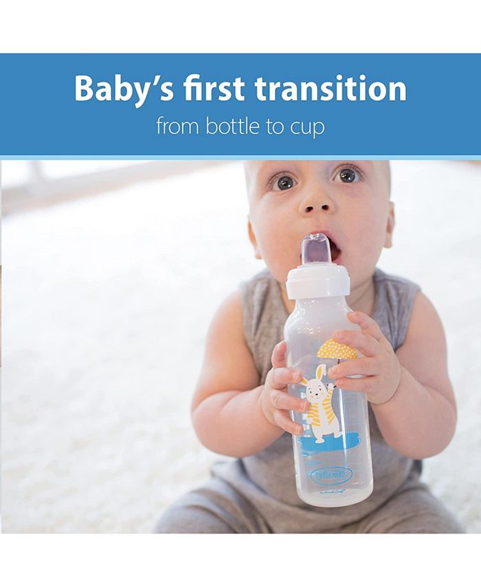Dr. Brown's Sippy Straw Bottle - Spill-Proof Weighted Straw Cup With Handles 8oz
