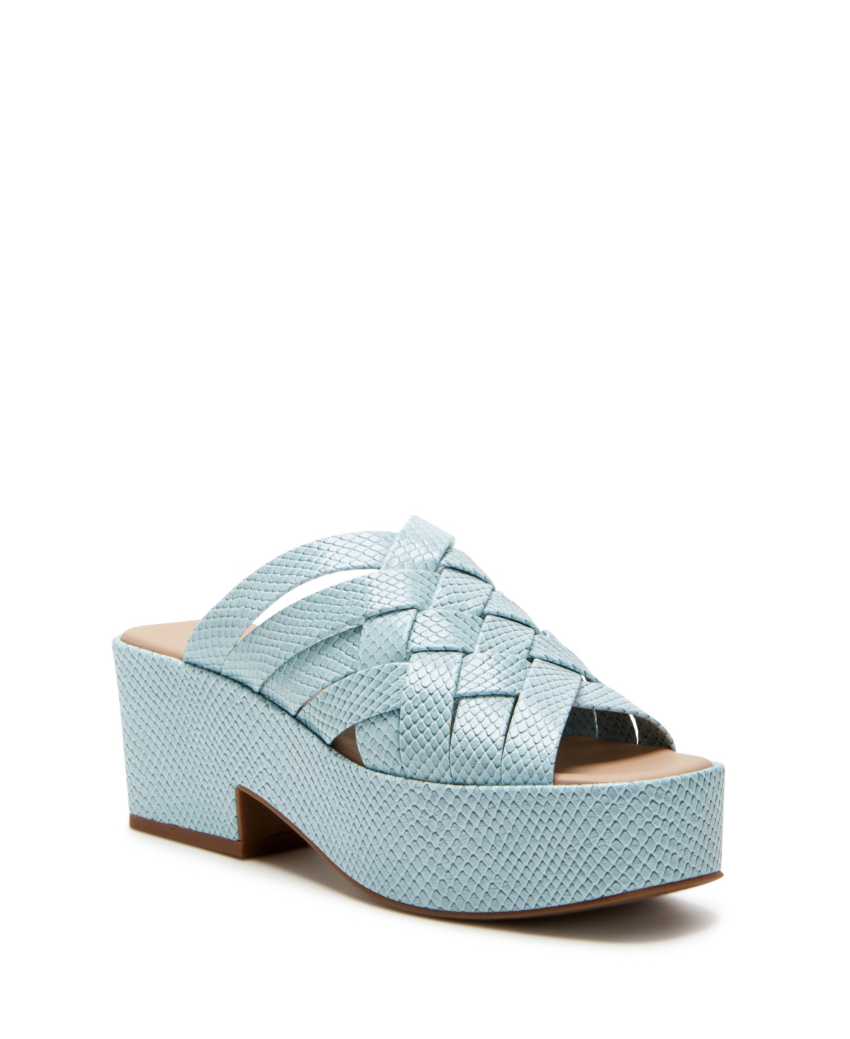 Shop Katy Perry Women's The Busy Bee Criss Cross Slide Sandal In Tranquil Blue