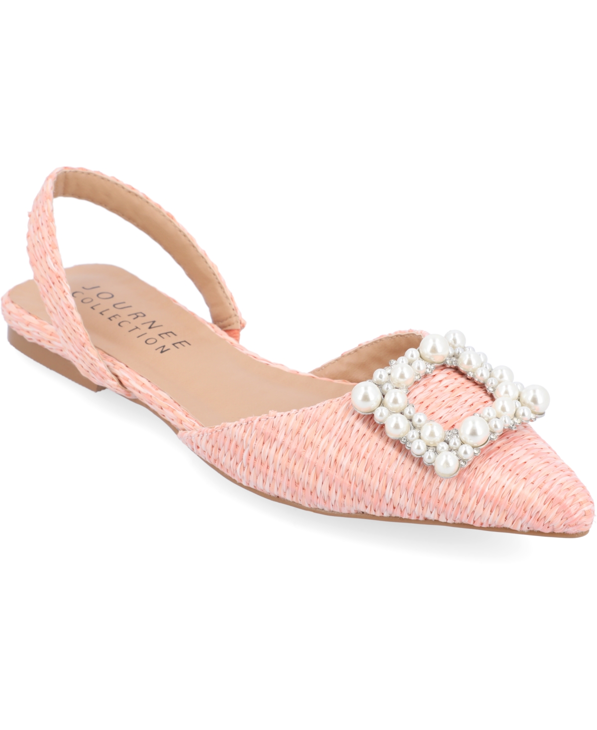 Shop Journee Collection Women's Hannae Embellished Flats In Pink