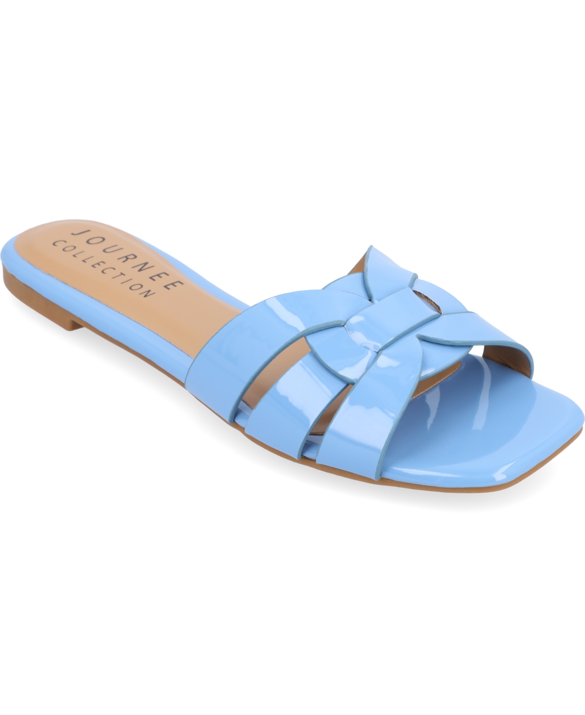 Journee Collection Women's Arrina Flat Sandals In Blue