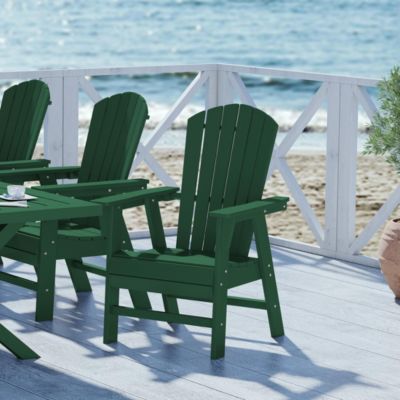 Outdoor Patio Shell-back Adirondack Dining Chair All Weather