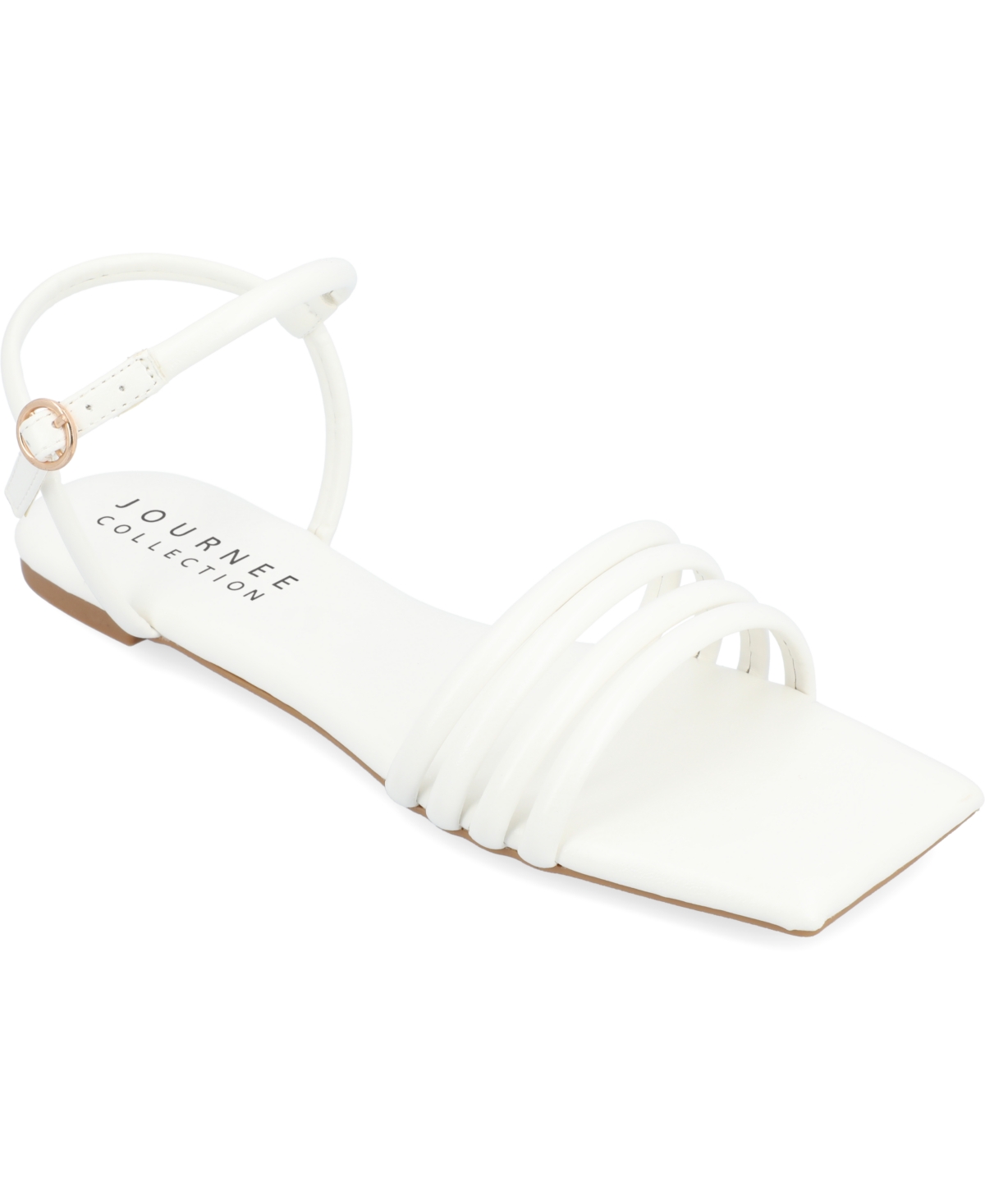 Journee Collection Women's Lyddea Multi Strap Sandals In White