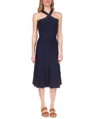 Michael Kors - Women's Studded-Neck Halter Dress