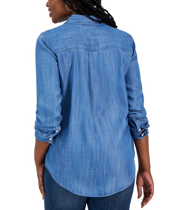Style & Co Women's Button-Up Long-Sleeve Shirt, Created for Macy's - Macy's